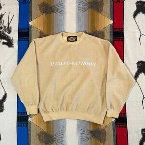 Vintage Harley Davidson Fleece Crewneck Sweatshirt Mens Size Large Embroidered